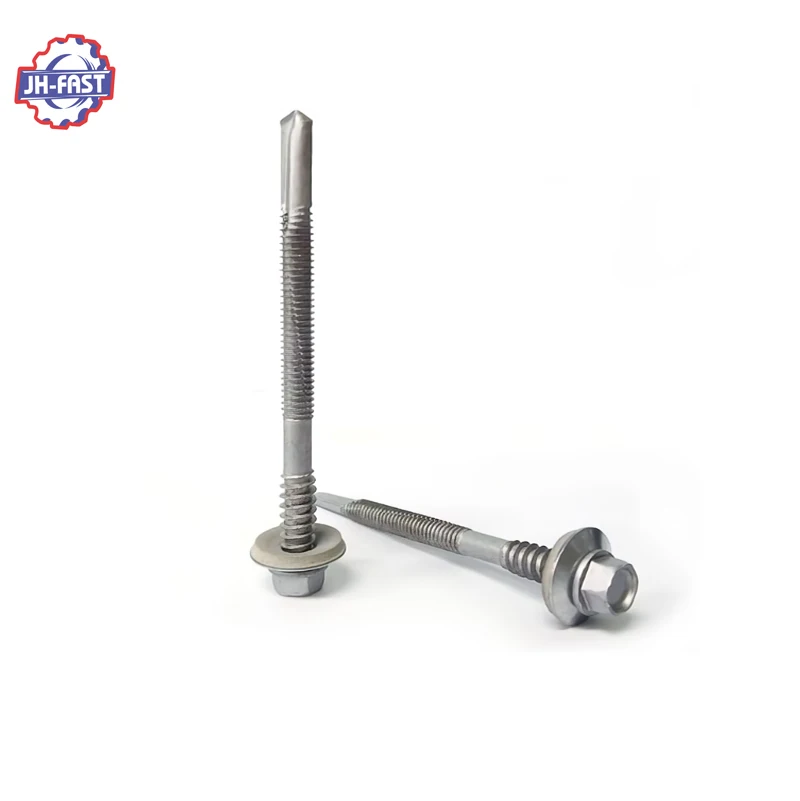 Roofing screw manufacturers hex head self drilling tek screws with epdm sealing washer double threaded self drilling screw