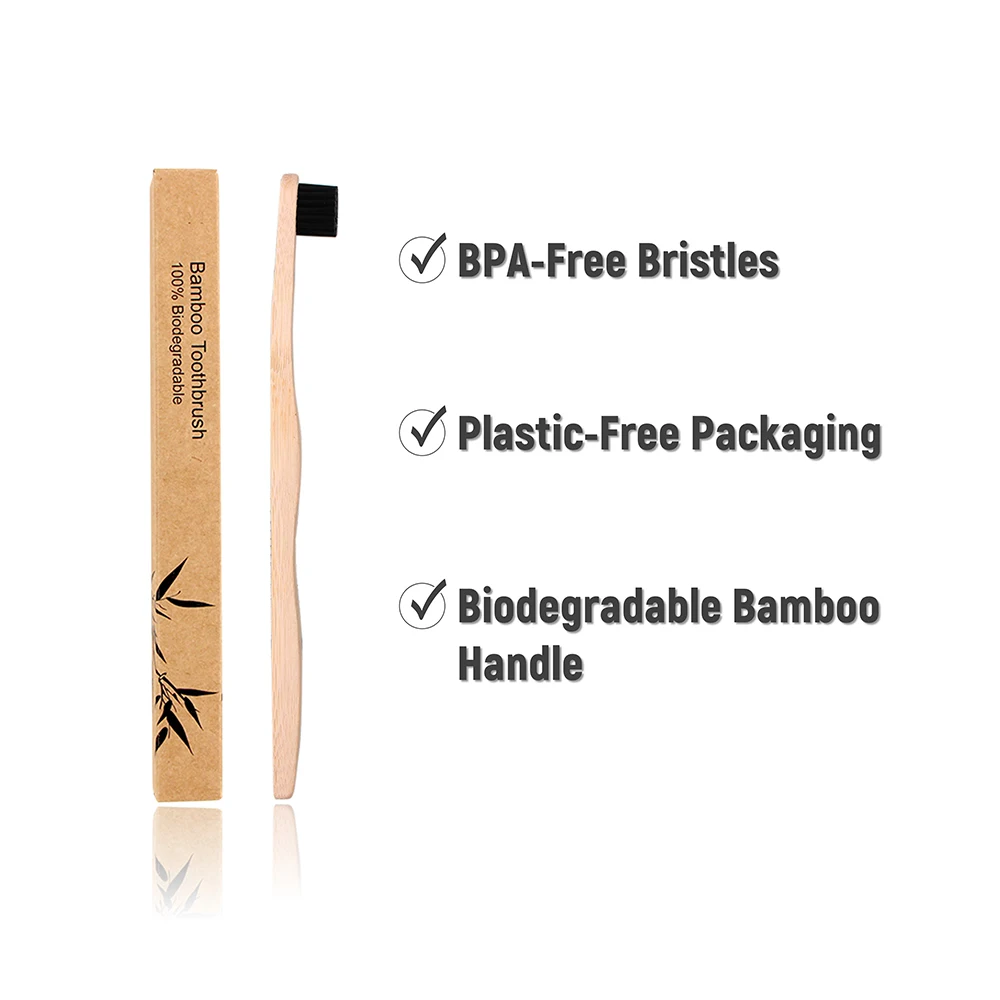 Charcoal tooth brush heads eco friendly toothbrush Biodegradable OEM child toothbrush round bamboo custom logo
