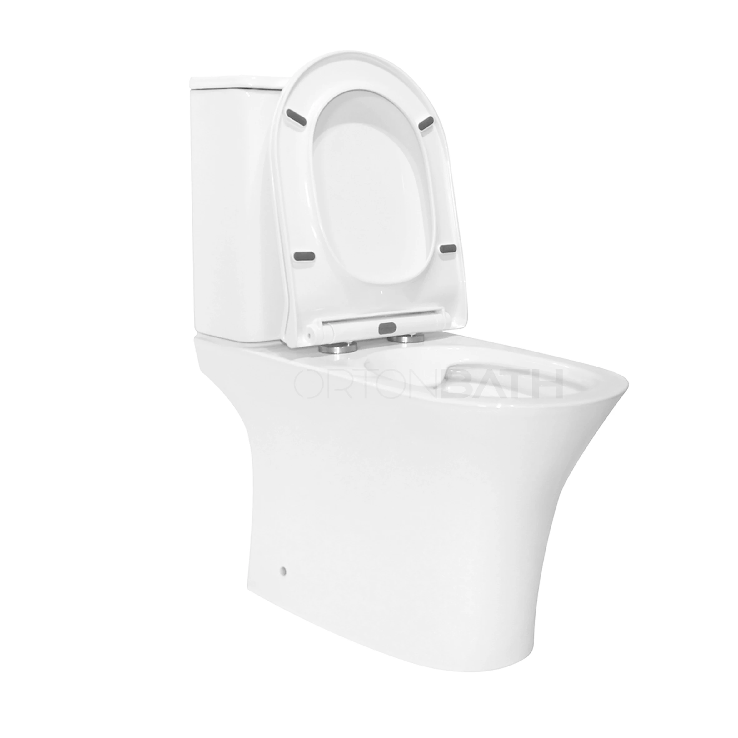 ORTONBATH Russia Round Bowl Rimless Close Coupled Wc Toilet Two Piece Toilet Bowl