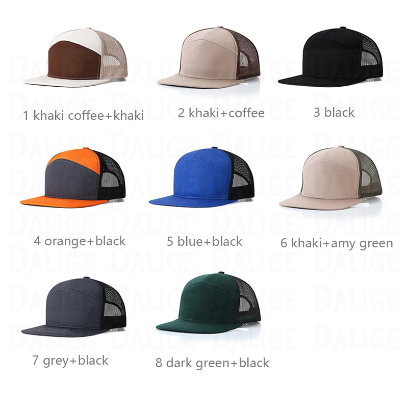 Custom Logo Richardson Richarson Flat Bill Hill 7 Panel 7-panel Snapback Snap Back Camo Mesh Trucker Caps Hats