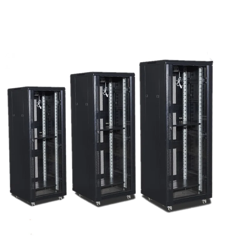 manufacturer Tempered glass door network cabinets 15u 18u 20u 22u used in data center 42u server cabinet