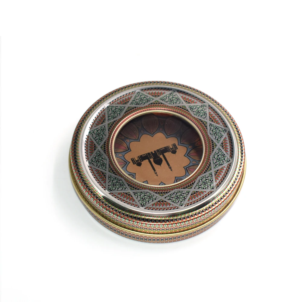 High Quality Empty Saffron Packaging Pvc Window Metal Tin Box