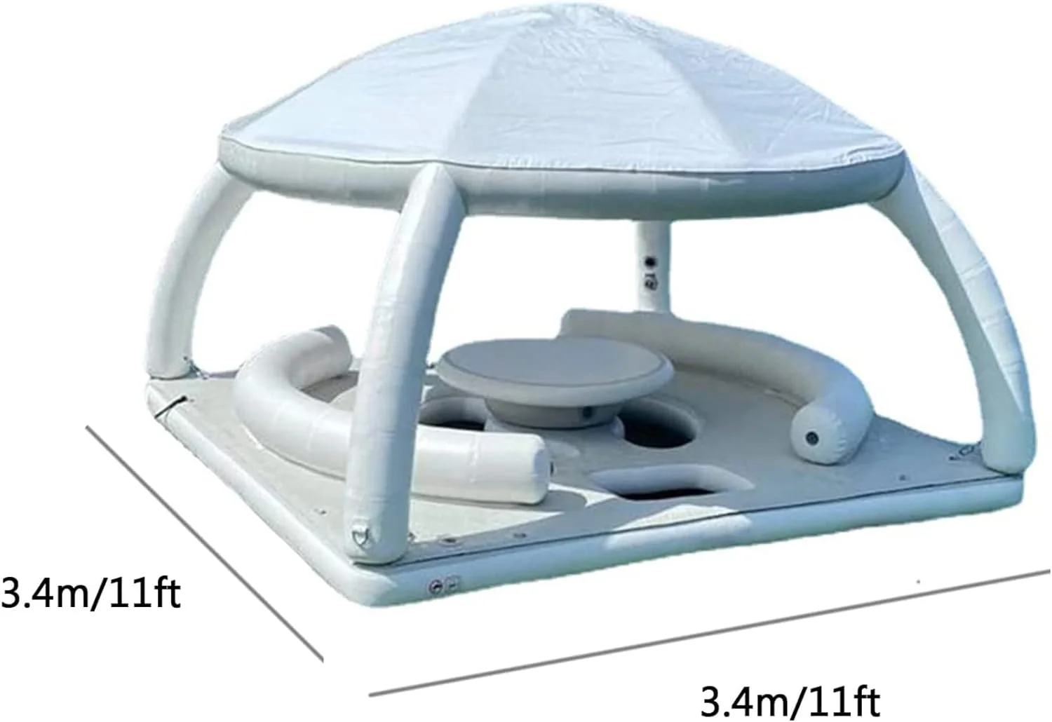 Inflatable Water Catamaran Boat 6-8 Person Party Houseboat Floating Dock Island Hovercraft