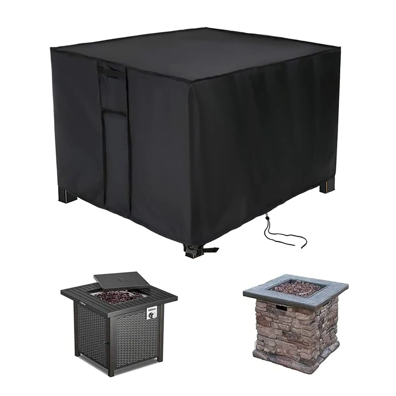 Rectangular  Firepit Cover for Outdoor Fireplace Waterproof Propane Fire Table Cover