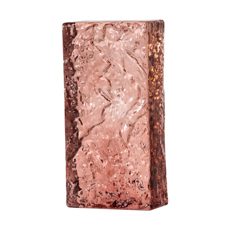 Natural Color Glass Blocks  Color Crystal Glass Bricks  For outdoor and indoWall Decoration Bricks Grape purple