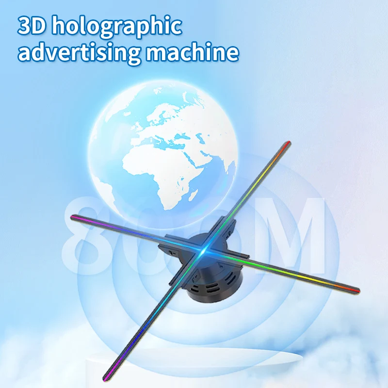 3D Fan Hologram Projector Wifi Display Advertising Logo Light Led Sign Holographic Lamp Three-Dimensional Projectors 80CM