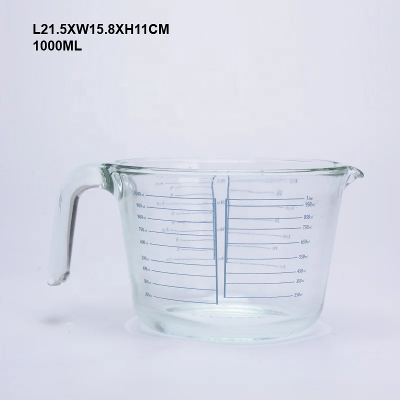 Лабораторный стеклянный мерный стакан с ручкой 1000 мл