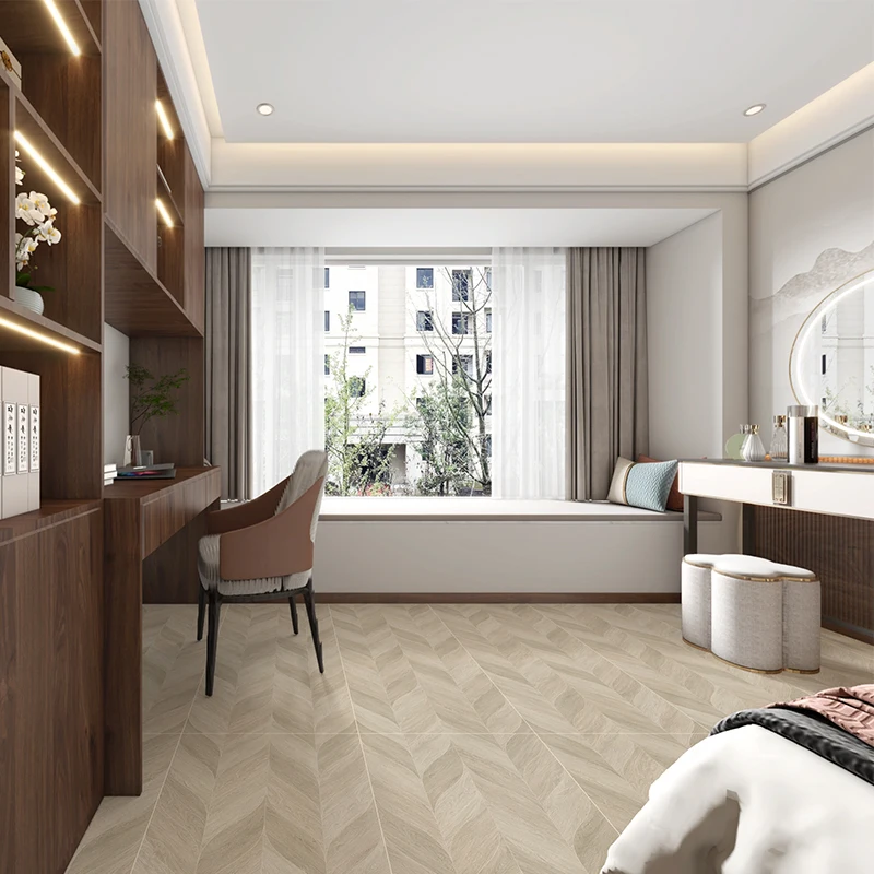 600x1200mm Non slip surface indoor brown yellow wood look glazed porcelain floor tile ceramic