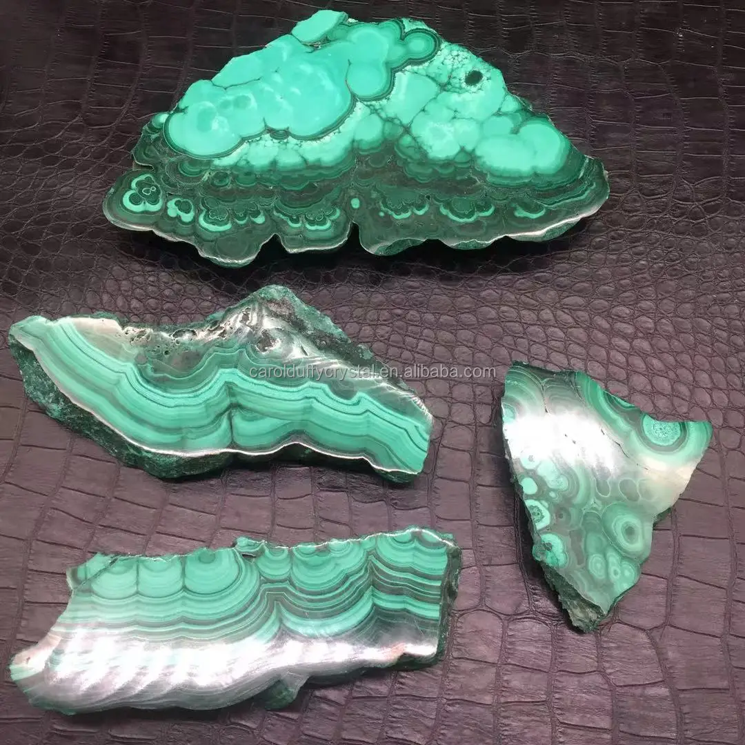 Wholesale Natural Polished Slab malachite slice rough stone decorative malachite