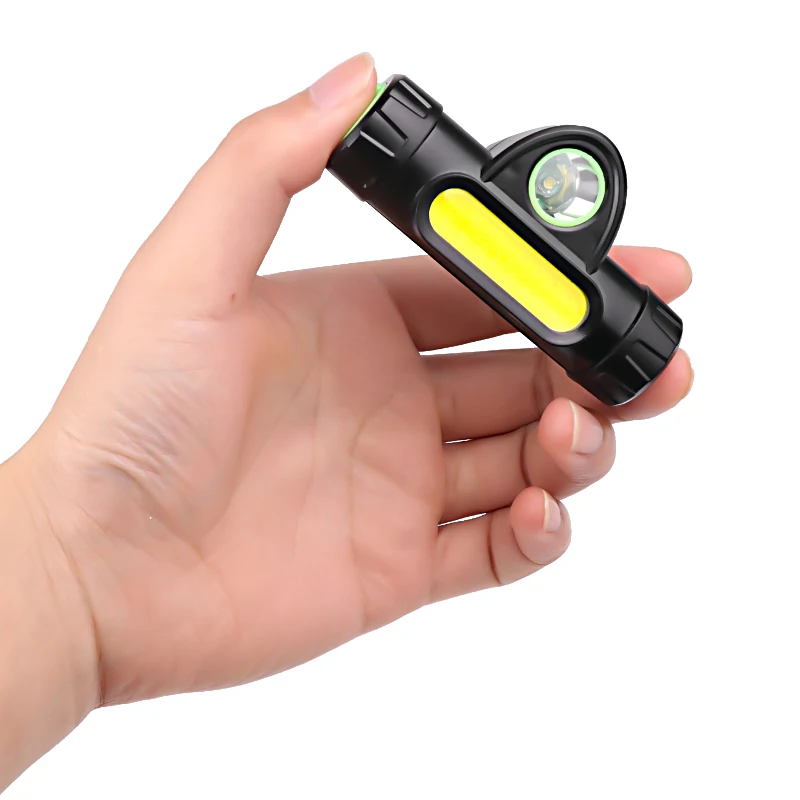 Портативный Компактный налобный фонарь с аккумулятором 18650, 2 режима, светодиодный фонарик, магнитный рабочий налобный фонарь, налобный фонарь с зажимом для велосипеда
