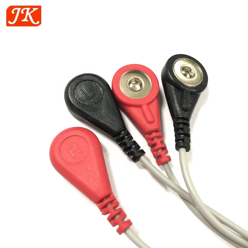 Jinke 3.9mm snap electrode cable digital ems lead wire tens electrodes cable for tens ems machine