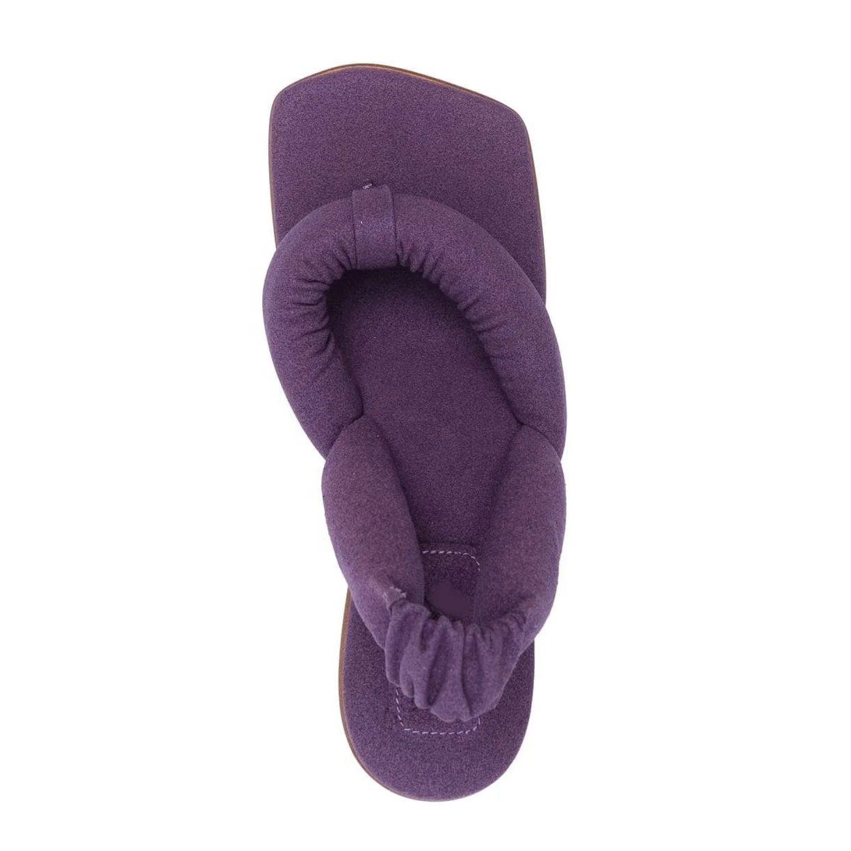 Anmairon New Season Comings Square Toe Round Big Straps Flip Flop Heart Shape Heel Women Slide Sandals