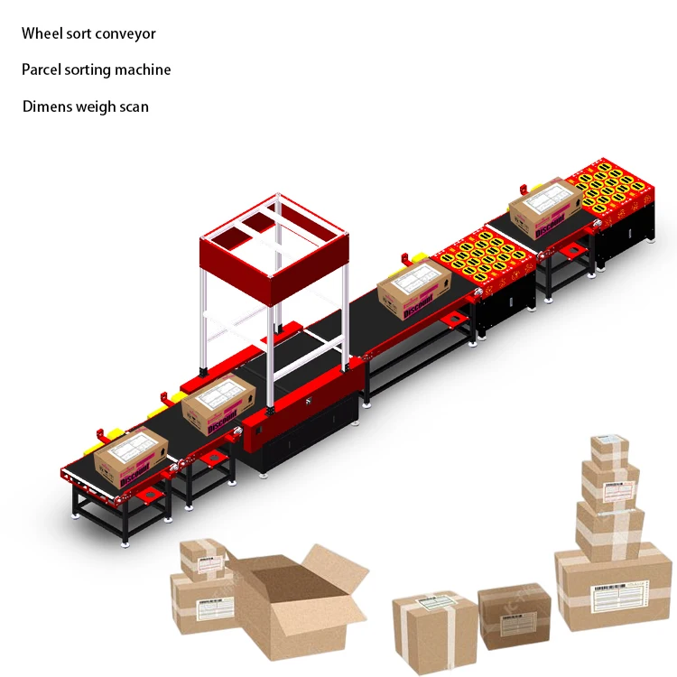 Parcel Dimensioning Weighing Scanning Sorting Reading And Sorting Conveyor System