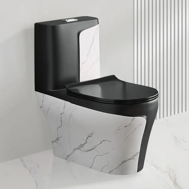 Luxury One Piece Bathroom Ceramic Wc Water Closet Porcelain Gold Black Colored Toilets Bowl