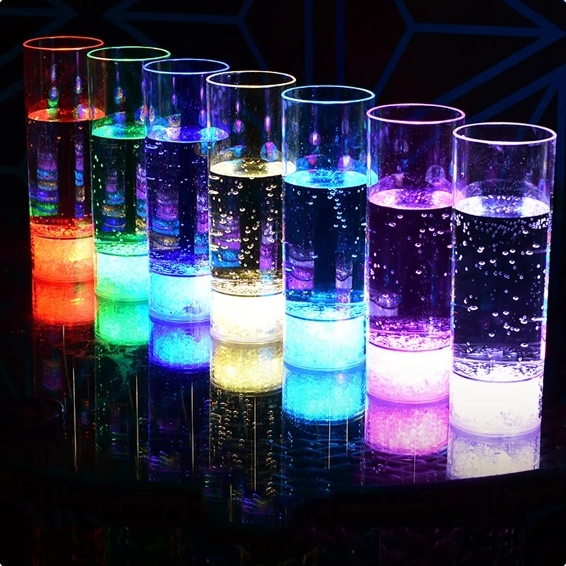 Nicroo Glow Party In The Dark Water Liquid Activated led Light Up Custom Drinking Glass Luminous Cup Neon Party Supplies Led Lig