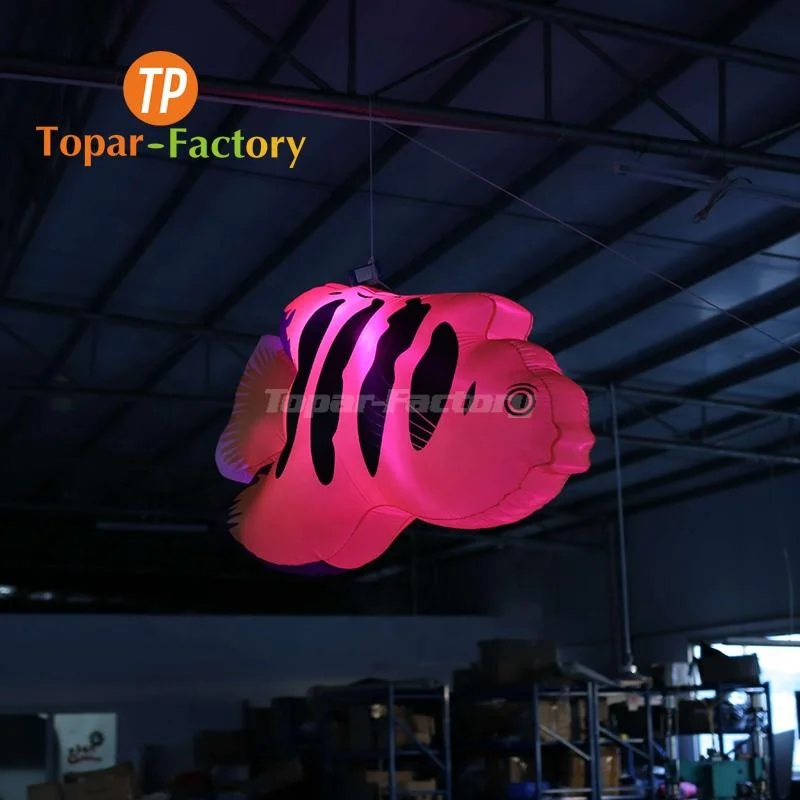 Giant Inflatable Wholesale Model Led Flying Decoration Giant Lighting Tropical Inflatable Fish With Led