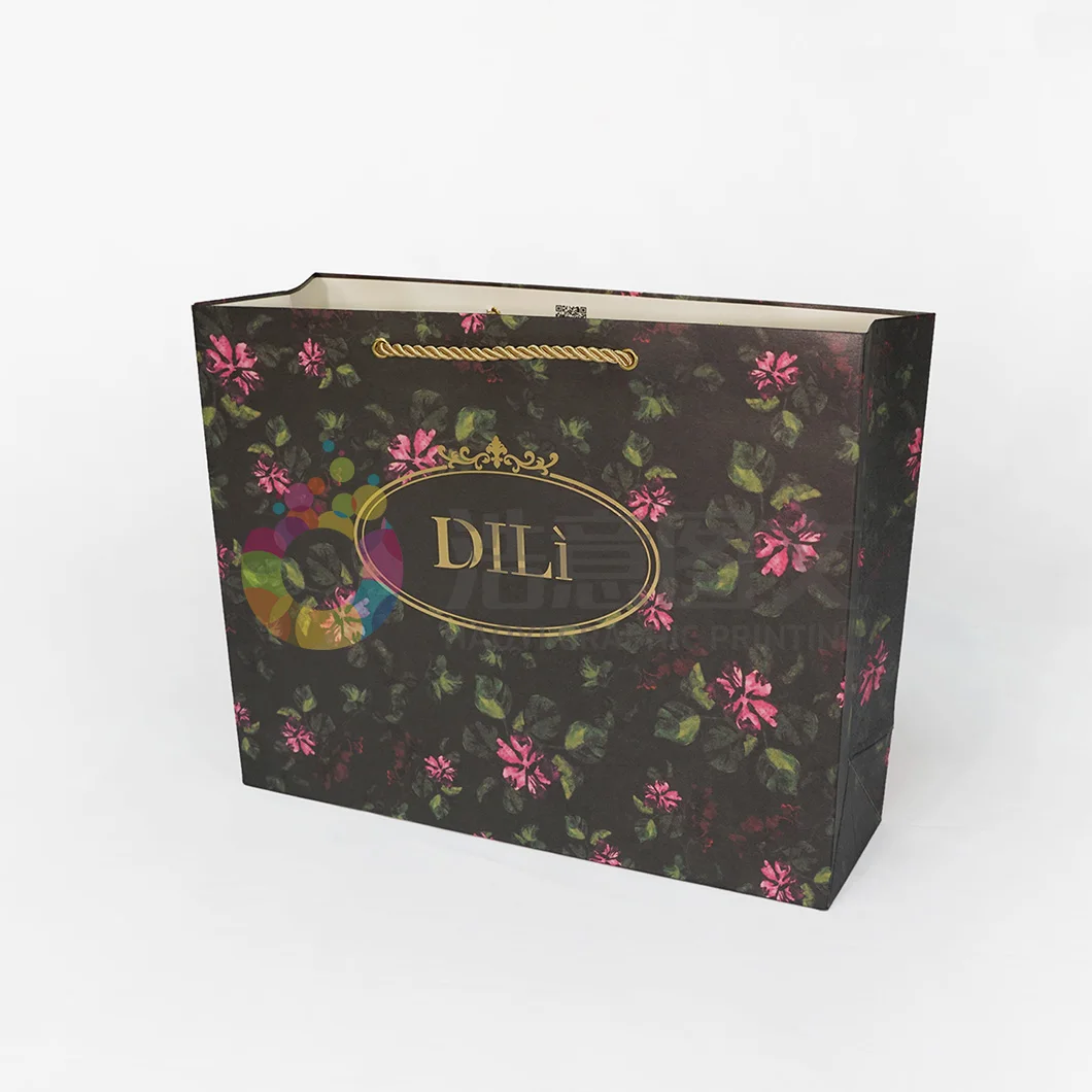 Wholesale Paper Bags Custom Designs Garment Perfume Bag Gold Foil Paper Gift Shopping Bags With Handle