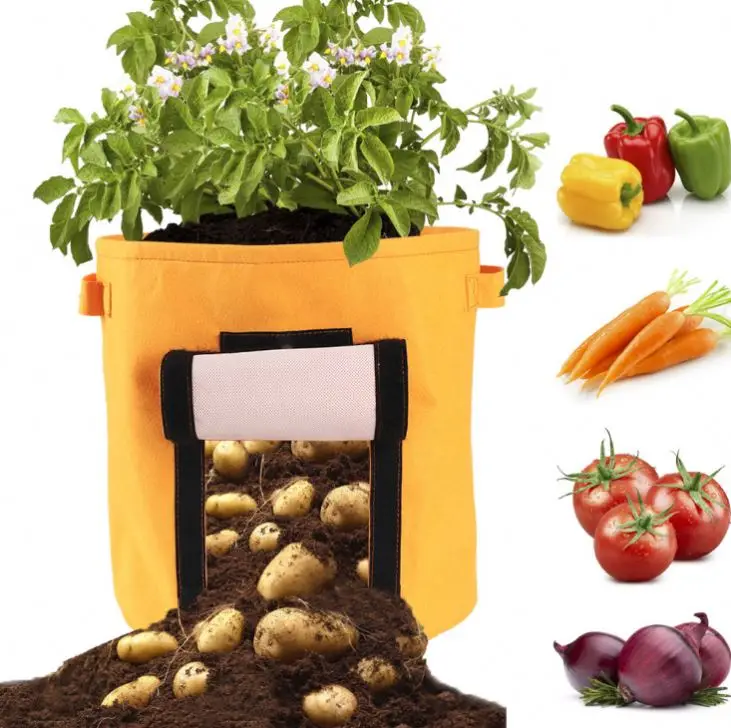 AAA203 biodegradable Breathable nonwoven Bed Garden Grow bags Vegetable  potato plant nursery grow bag Plants Felt seedling bag