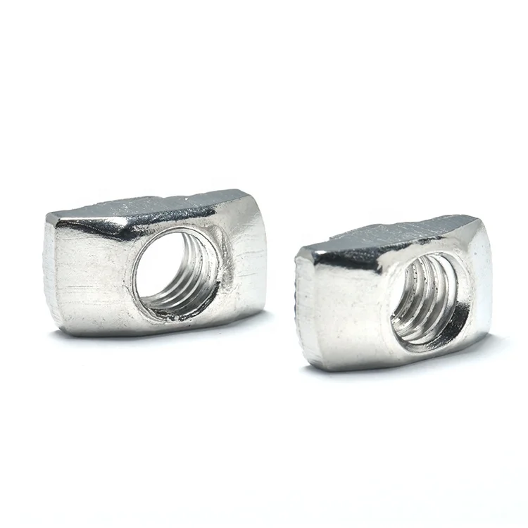 Factory Stock Custom M3 M4 M5 M6 M8 SS304 Square Zinc Plated Slide-in T Slot Screw Hammer Nut