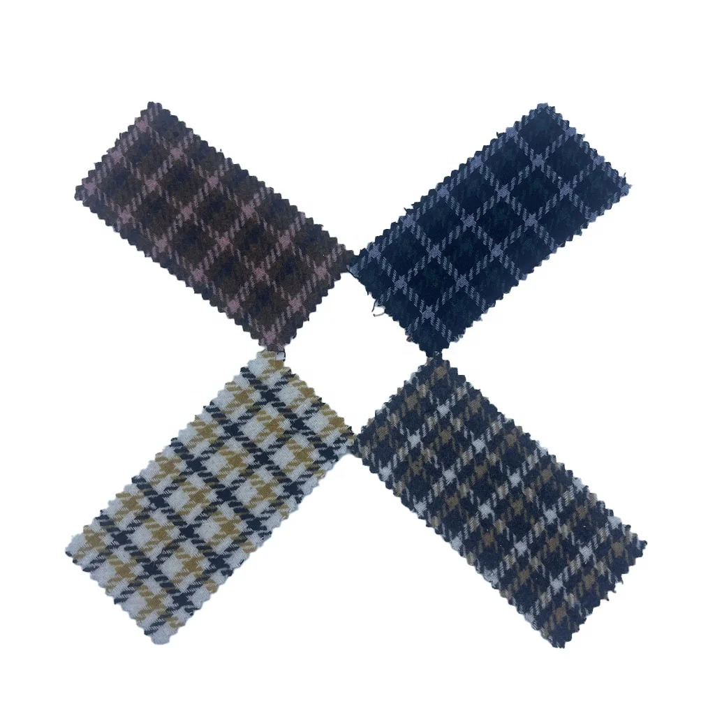 Fabric Supplier Manufacturing Woven Jacquard Plaid Twill Tweed Wool/Polyester Fabrics of Clothing 2435