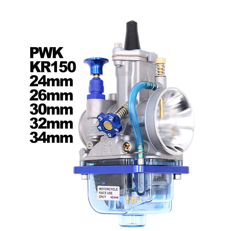 Карбюратор PWK KR150 для мотоцикла Keihin квадратная синяя чаша 24 мм 26 30 32 34 Carb Racing