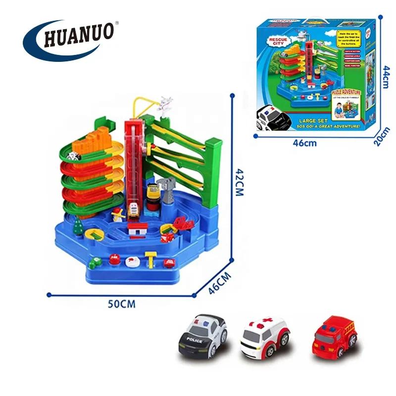 Education game parking lot vehicle play sets race car track adventure boy toys for kids children
