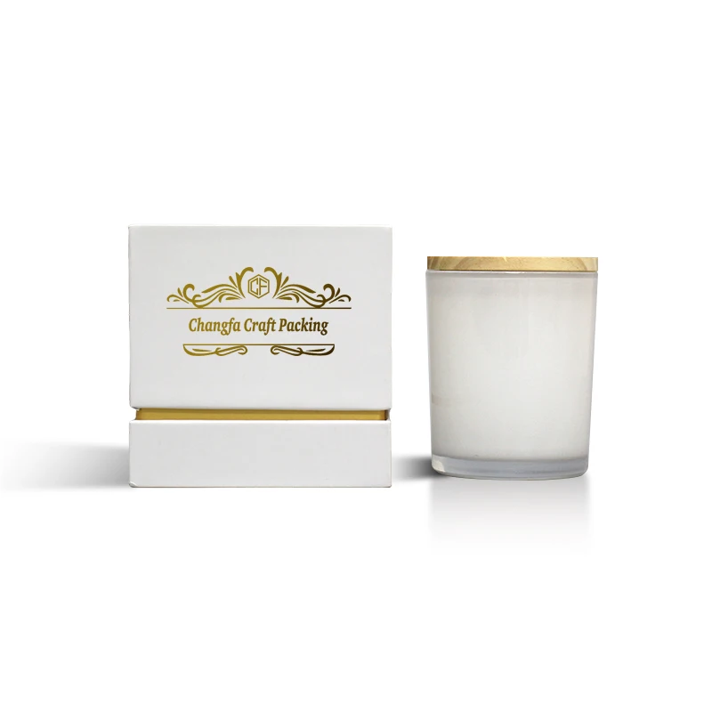 Candle Jars with Lid and Custom White Box Rigid Candle Packaging with Personalized Logo