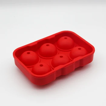 Round 6 Ice Ball Molds Silicone Sphere Large Square Ice Cube Trays Big Ice Ball Maker with Lid And Funnel