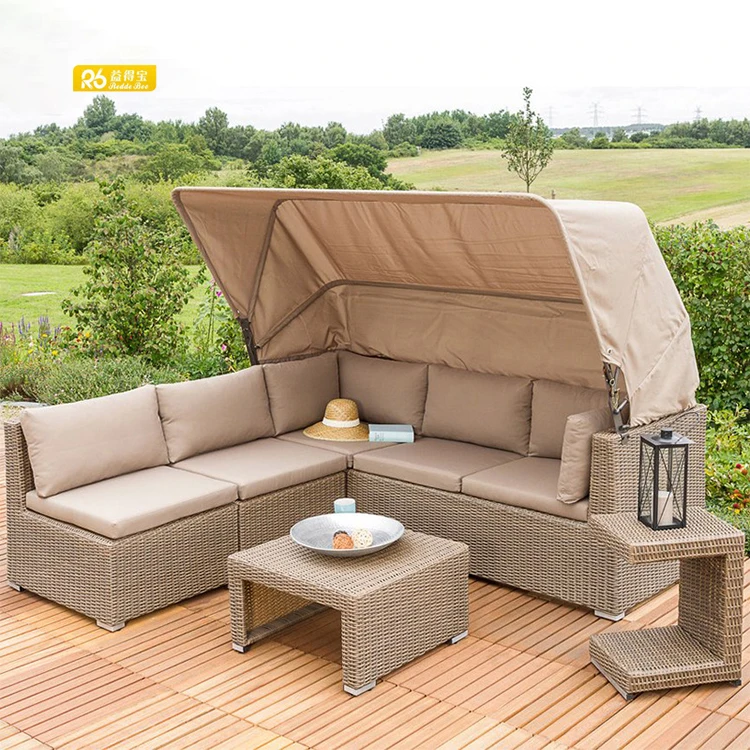 Redde Boo Hot Sale Wicker Patio Garden Sofa Set Outdoor Sofas Large Rattan Furniture