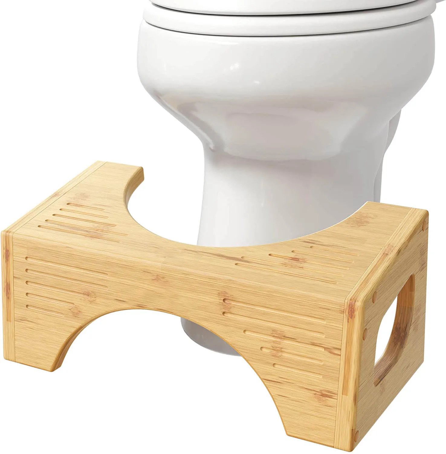 Squatty Potty Non-slip Bathroom Flip Footstool Bamboo Foldable Toilet Stool for Bathroom