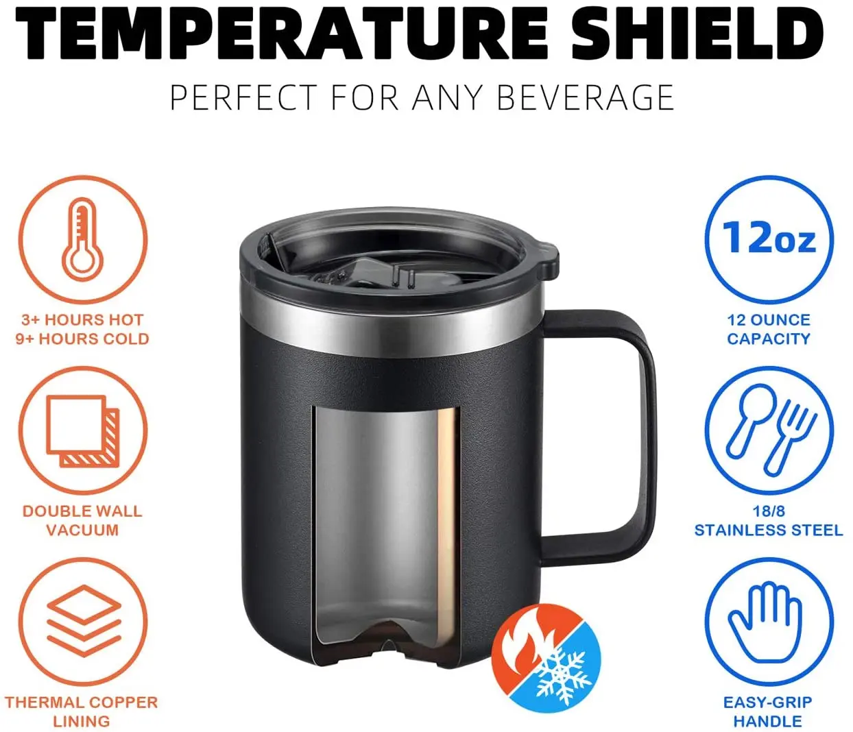 Outdoor reusable modern double wall insulated tumbler travel sublimation stainless steel thermal coffee mug with LID