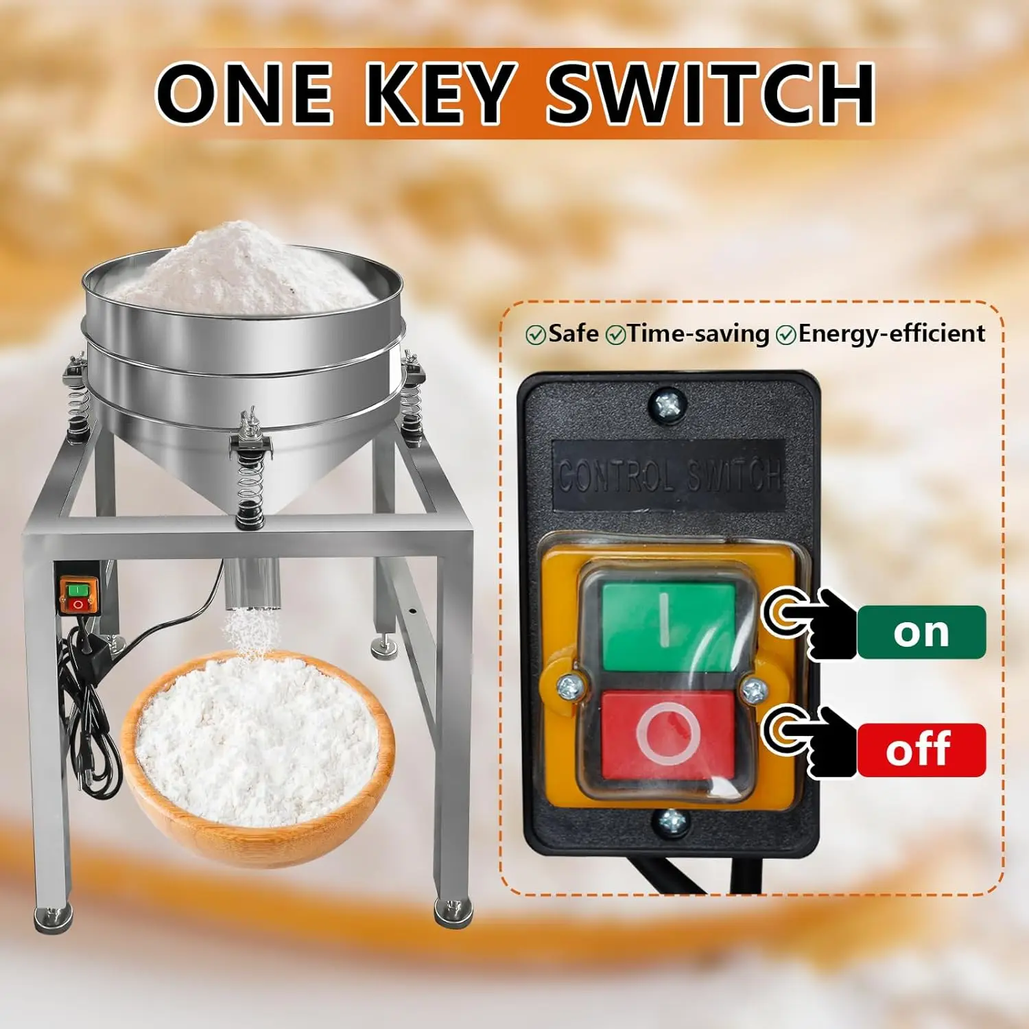 Small Portable Single Layer Circular Stainless Steel Vibrate Sieve Flour Filter Sifter Machine