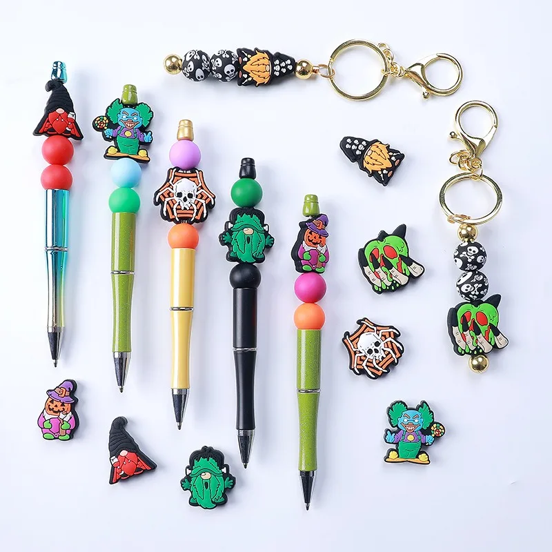 Hot sale high quality non-toxic various styles silicone beads wholesale halloween for pen making diy