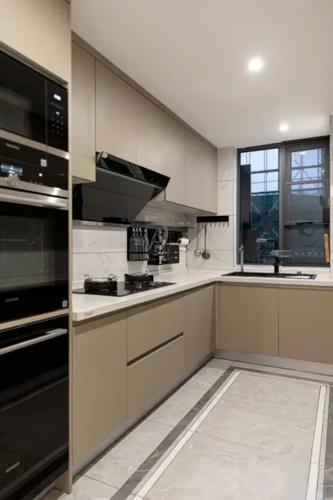 Prima kitchen cabinet island set integrated customized 18mm particle board with melamine finish