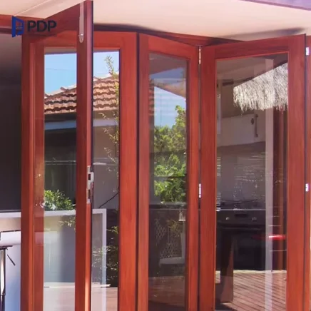 All Sizes Available Thermal-Insulated Teak Wood Folding Door Designs for Supermarket Applications