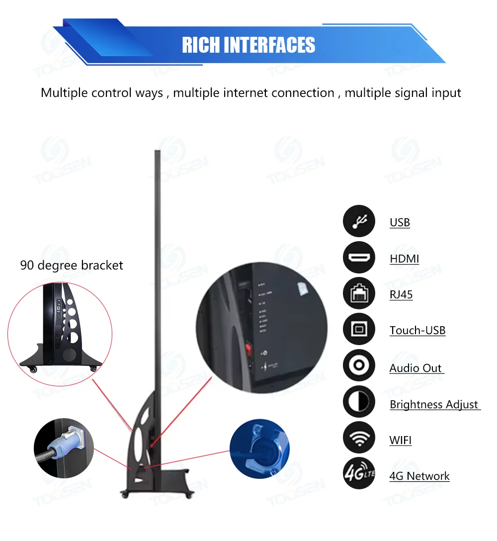Полноцветный светодиодный баннер с управлением Wi-Fi цифровой плакат экран P1.86 P2 P2.5 Pantalla 640x1920 мм размер шкафа стенд дисплей