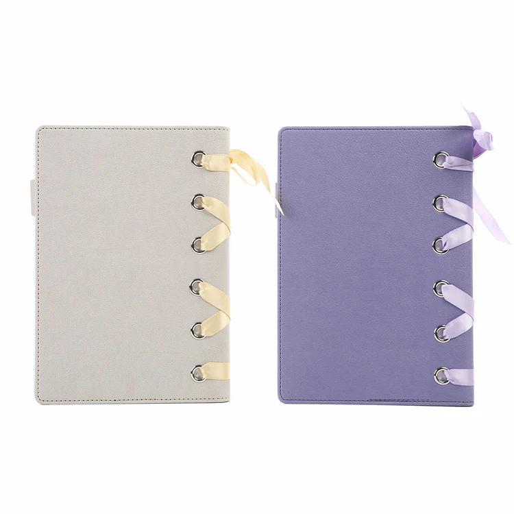 China Unique Spine Leather Diary Notebook refillable ivory paper line printing Note Book with pen holder