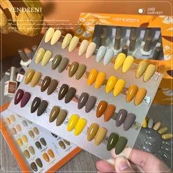 Vendeeni 24 Color Gel Polish Set Private Label 15ml Bottle Soak Off Free Sample Non Toxic Gel Nail Polish