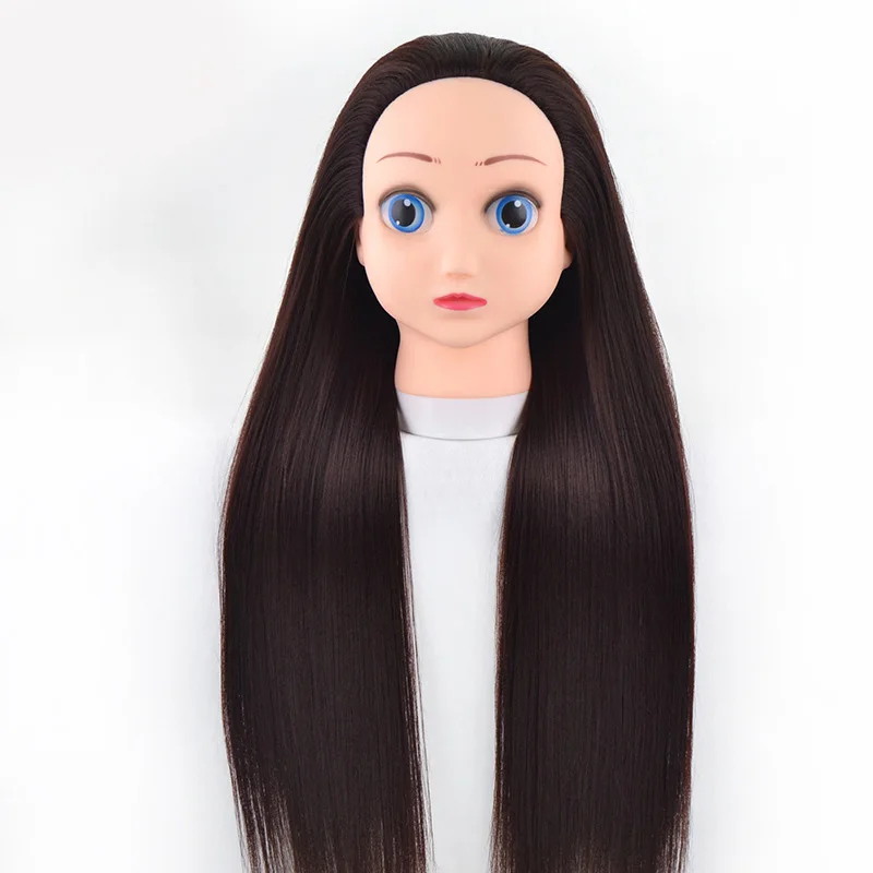 Salon Styling hair head training Cosmetology Doll Head Synthetic Fiber Hair Hairdressing Training Model Hair mannequin head