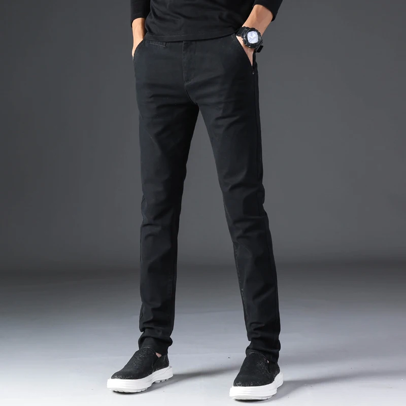 Custom OEM ODM brand casual classic cotton soft light slim fit straight men dress chino khaki trousers pants
