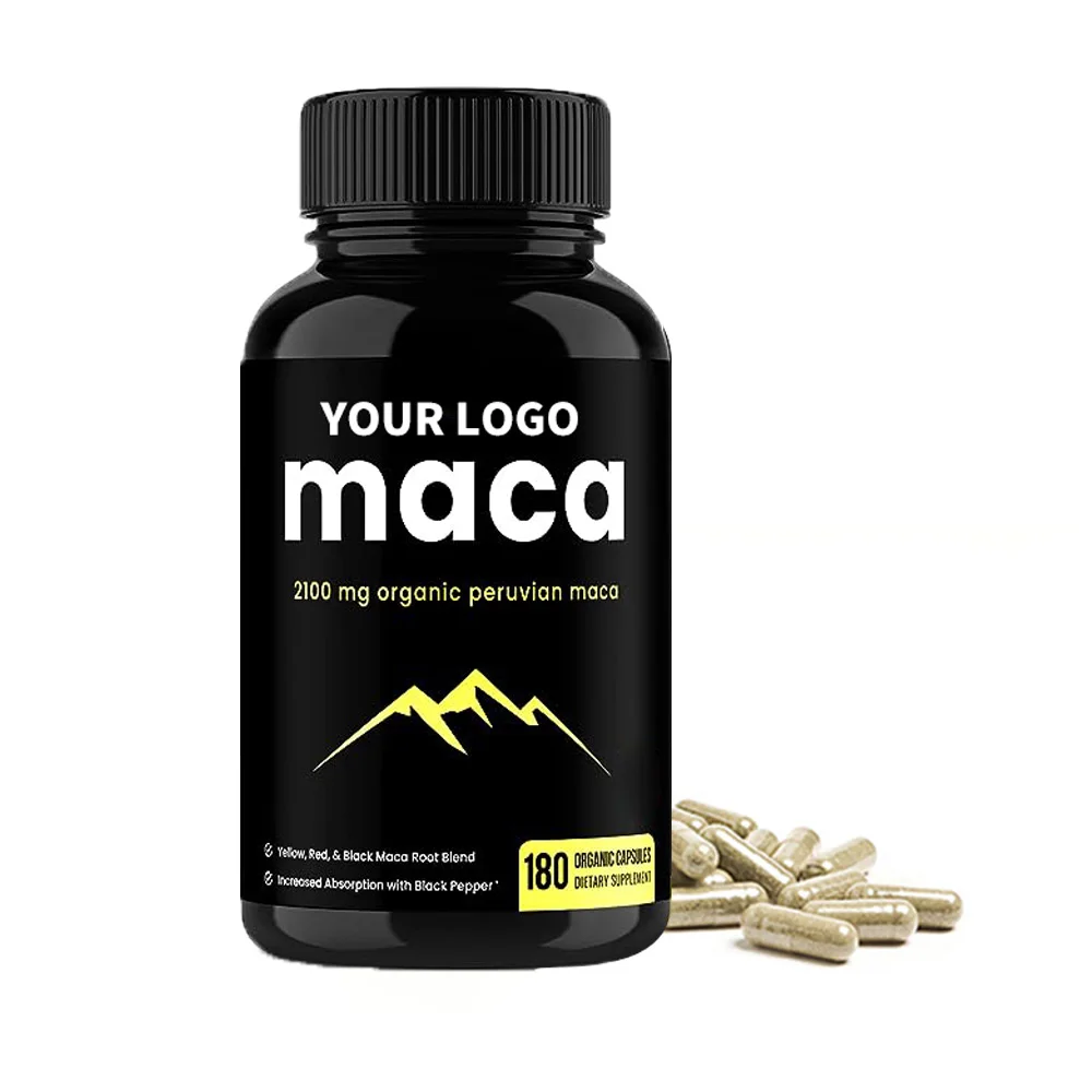 Manufacturer OEM Healthcare Supplement maca root capsules with ashwagandha ginseng sexmax energy boost maca capsules for men