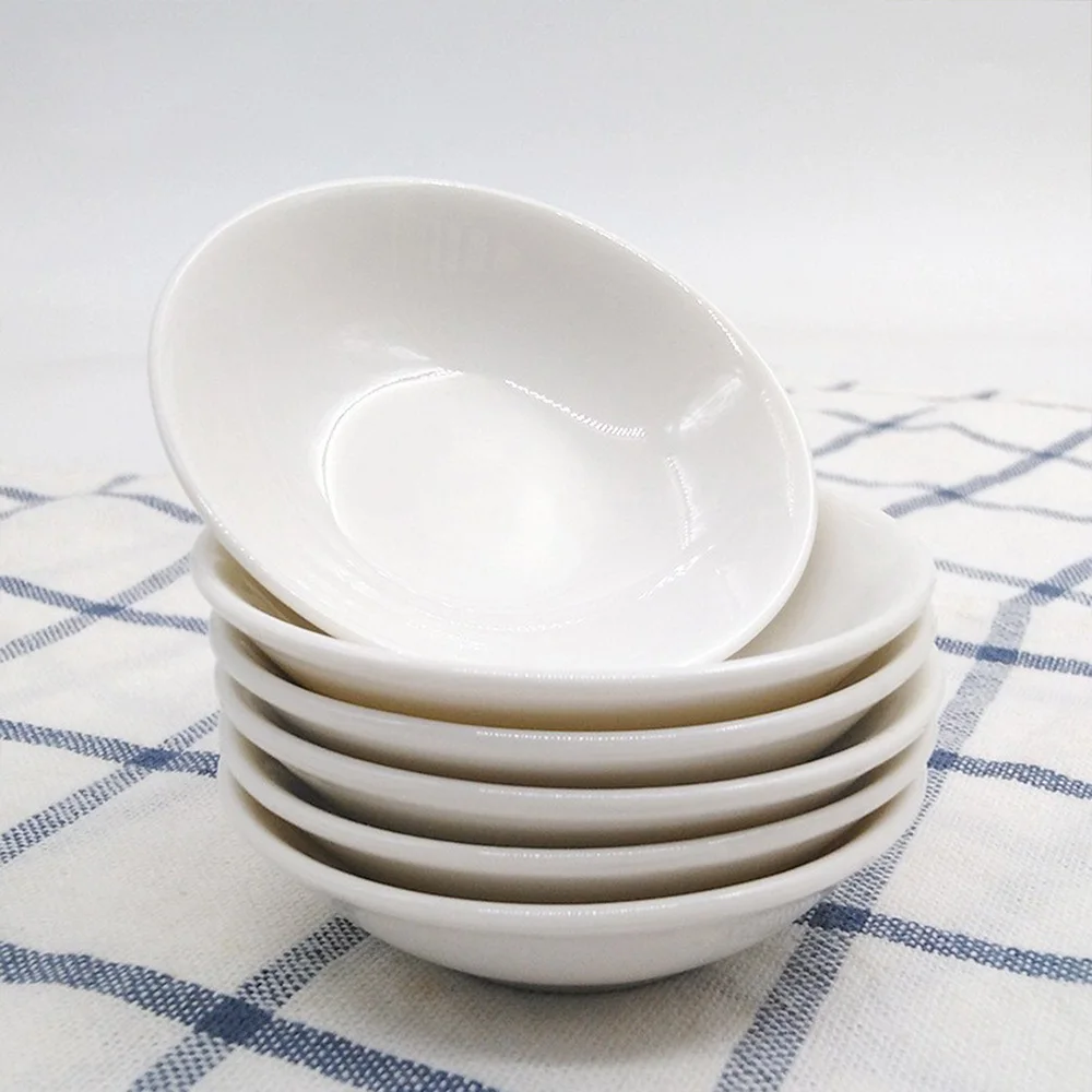 China supplier 2.75 inch white ceramic porcelain salad ketchup mustard wasabi soy sauce mini dinner dish for home restaurant