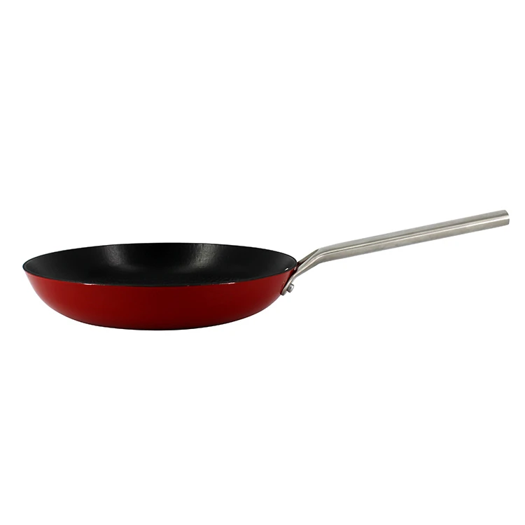 Hot Sale Fashion Popular Cheap Non-stick Fry Pan Enamel Surface Skillet Cast Iron Kitchen Cooking Ware