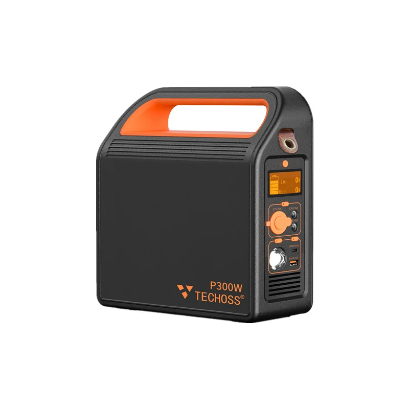 
TECHOSS 300W Portable Power Station Big Capacity High Power AC 110V 220V 86400mAh Outdoor ODM OEM 