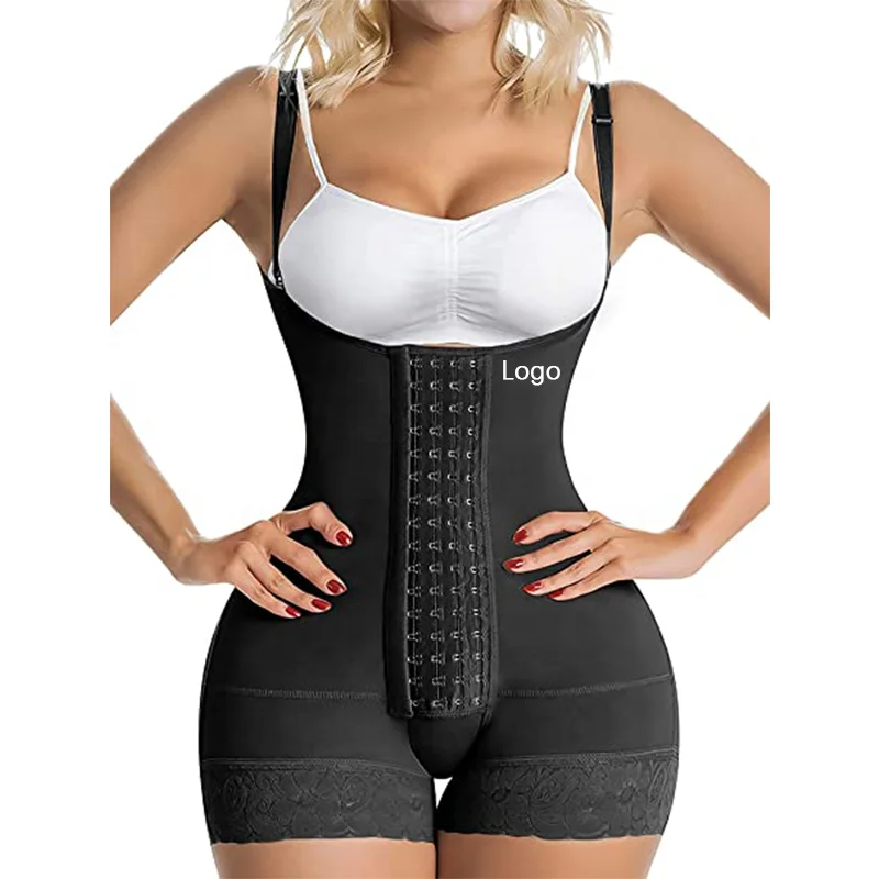 Front Hooks Tummy Control Fajas Colombianas High Compression Body Shaper for Women Butt Lifter Thigh Slimmer