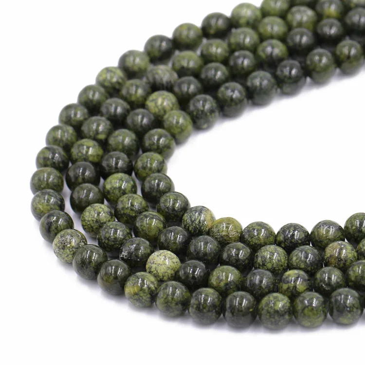 Natural Stone Beads Green Russian Serpentine Jade Gemstone Loose Stone Beads for Jewelry making
