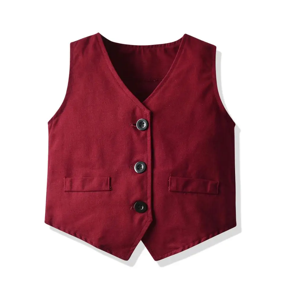 
Wholesale kids boys cool autumn gentleman vest with tie four-piece boys suits 