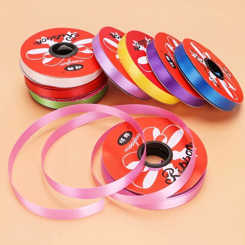 changyi 1.2cm Plastic Colored Ribbon Wholesale Low Price Pull Bow Wedding Christmas Balloons Tie Decorative Flowers Gift