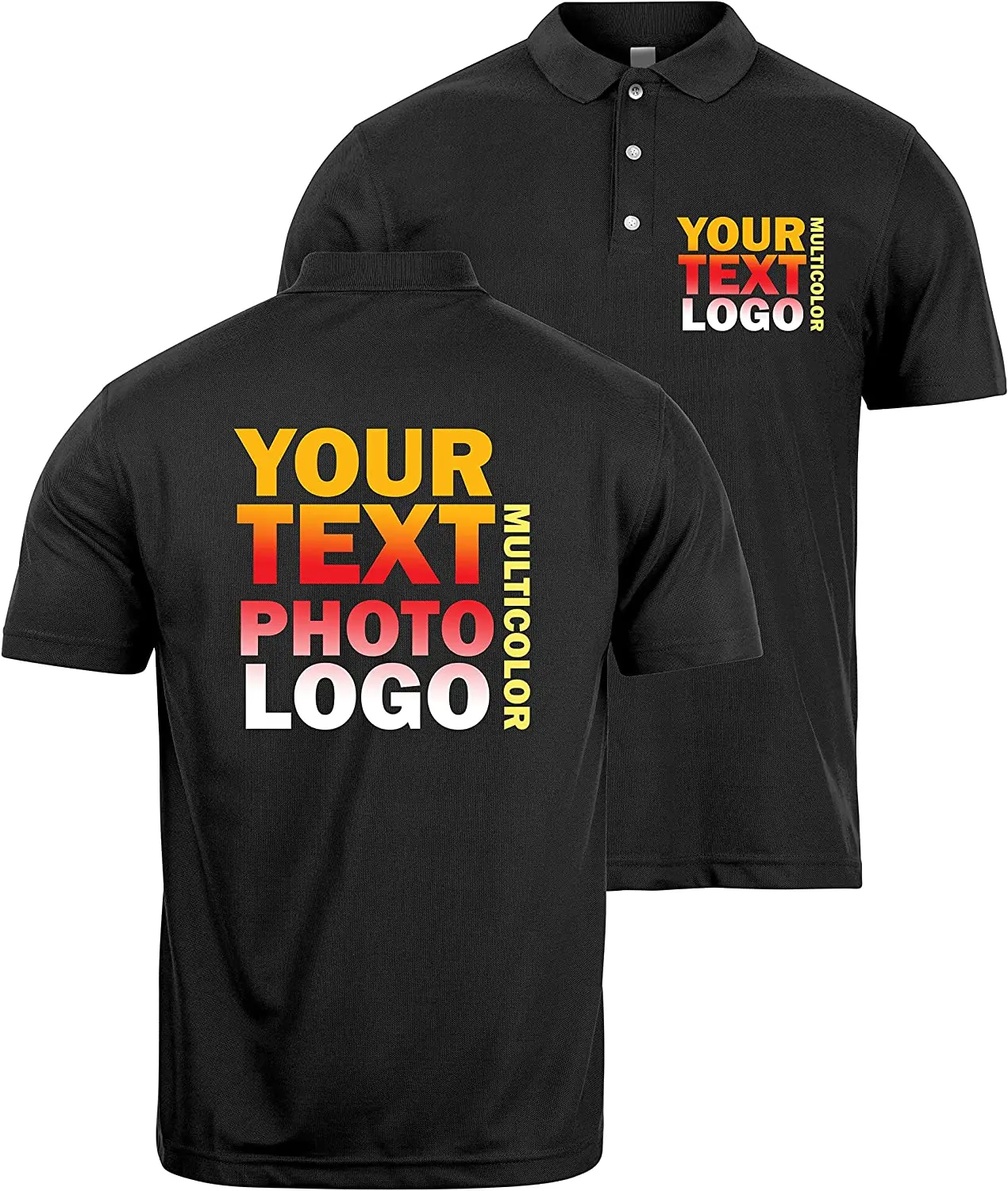Custom Promotional Polyester Polo Shirts Breathable Plus Size Printed for Company Event Elevate Your Brand with Branded Polos
