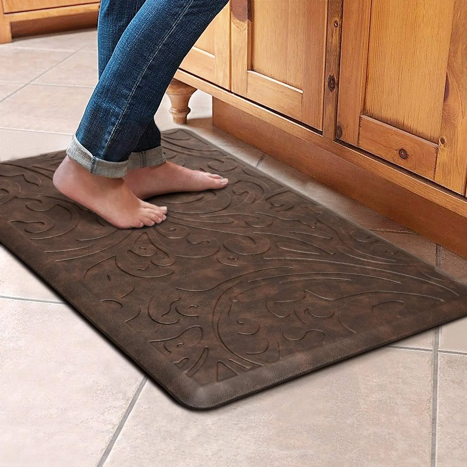 waterproof anti fatigue pu kitchen floor mat office kitchen rugs and mats non skid washable kitchen floor mat set